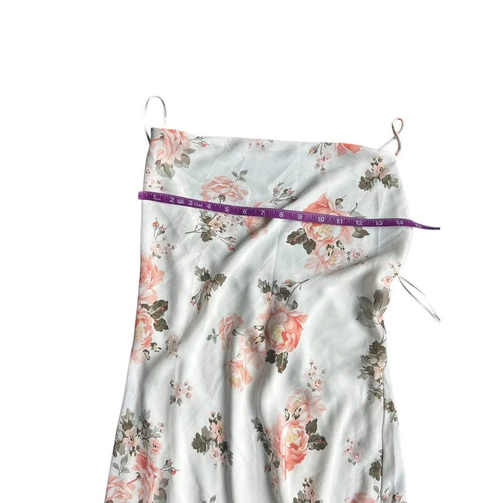 Abercrombie & Fitch Floral Cowl Neck Midi Slip Dress White Women's Medium NEW